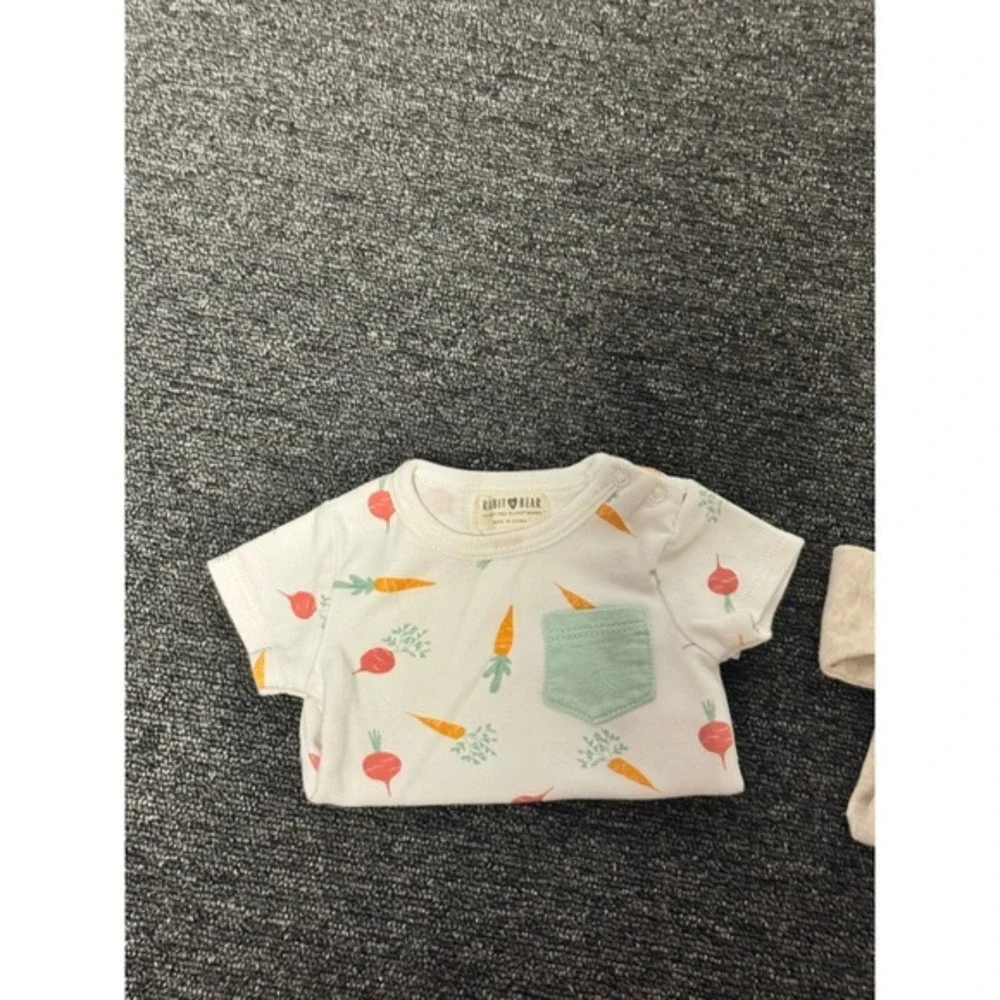 Rabbit Bear Baby Organic Cotton Set of 2 Bodysuits 0-3 Months Carrots Best Mommy